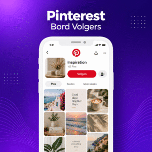 Pinterest bord volgers kopen – Instawings productafbeelding met Pinterest bord op een smartphone